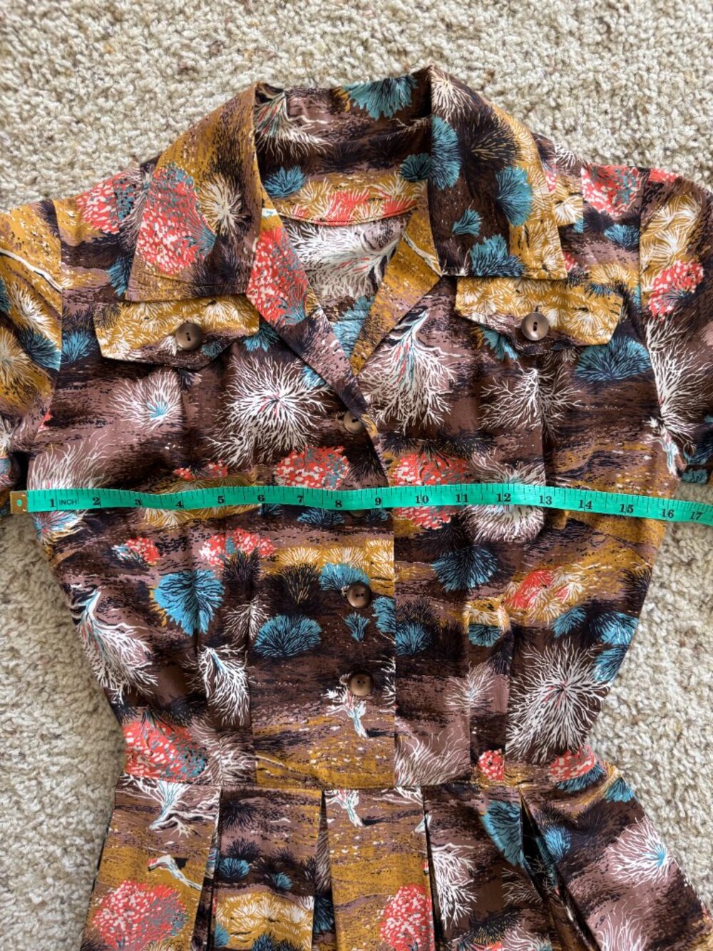 1950s Desert Novelty Print Cotton Shirtwaist Dress & Matching Belt - Picture 4 of 8